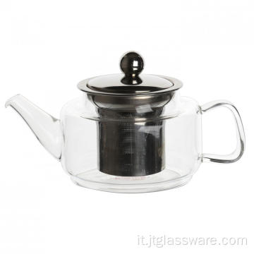 Teiera filtrante in vetro fatta a mano da 400 ml per il tè
